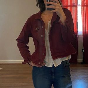 Maroon jean jacket